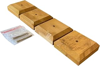 Selections Wooden Garden Fence Post Square Finial Cap Newel Topper - Pack of 4