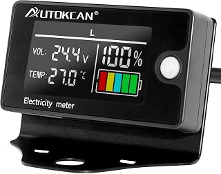 Battery Monitor Golf Cart Battery Meter 12V 24V 48V 60V 72V 84V Digital Multimeter with Colorful LCD Display Golf Cart Voltage Gauge for Motorcycle Car Truck RV (6839C)