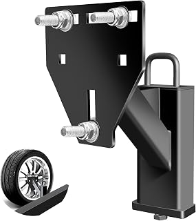 toolhoper Stake Pocket Spare Tire Mount, Trailer Spare Tire Mount Fit 4 5 6 8 Lugs Trailer Wheels On 4", 4.5", 4.75", 5", 5.5", 6", 6.5" Bolt Patterns，Capacity 150 Lbs, Fits 2x4 Stake Pocket