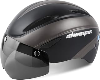 Shinmax Cycling Helmet for Men and Women, CE Certified with Detachable Magnetic Glasses, Adult Visor, Mountain Bike Helmet, Adjustable Road Safety Protection, Skiing