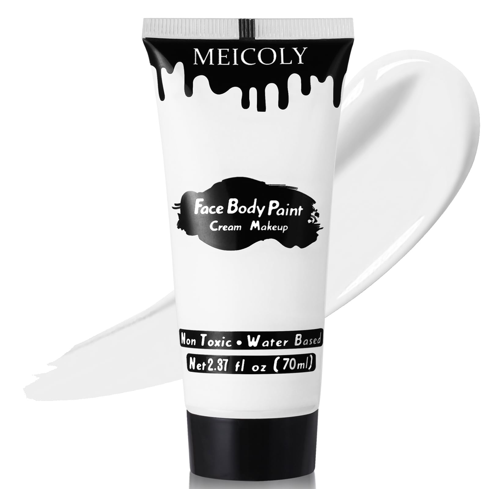 MEICOLY White Cream Face Body Paint,2.37Oz Large Tube Clown White Makeup,Water B