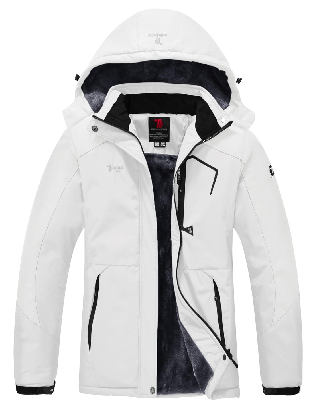 YSENTO Women's Winter Jacket Waterproof Soft Shell Warm Fleece Jacket with Remov