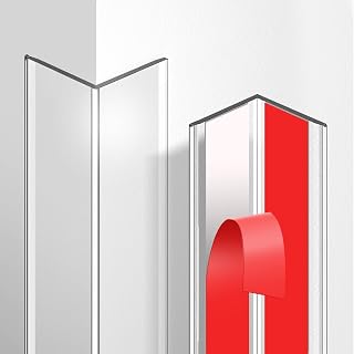 Magicheap 4 Pack Wall Corner Protector, 17.7in x 1.18in, Clear | Self Adhesive, Easy to Install, Corner Protectors for Walls, Edge Guard for Furniture Cabinet Shelf Drywall Baseboard Desk