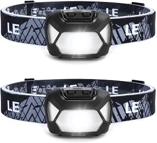 Lepro LED Head Torch 2 Pack with Red Light, Super Bright Headlamp 6 Modes | Spotlight Floodlight Combination, Battery Powered Waterproof LED Headlamp Lightweight for Cycling Running Camping Kids Adults