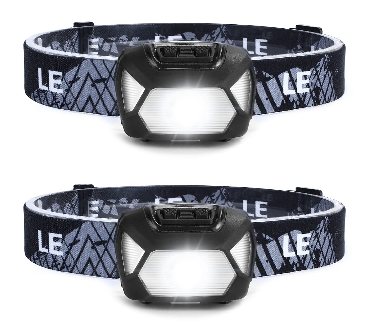 Lepro LED Head Torch 2 Pack with Red Light, Super Bright Headlamp 6 Modes | Spot