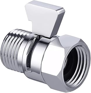 KES Shut-Off Valve Shower Head Brass with Metal Handle G1/2 | Shower Flow Control Water Valve Polished Chrome, K1140B3-CH