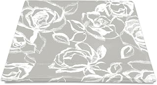 Pizuna Cotton Floral Silver Print Flat Sheet Super King 400 Thread Count