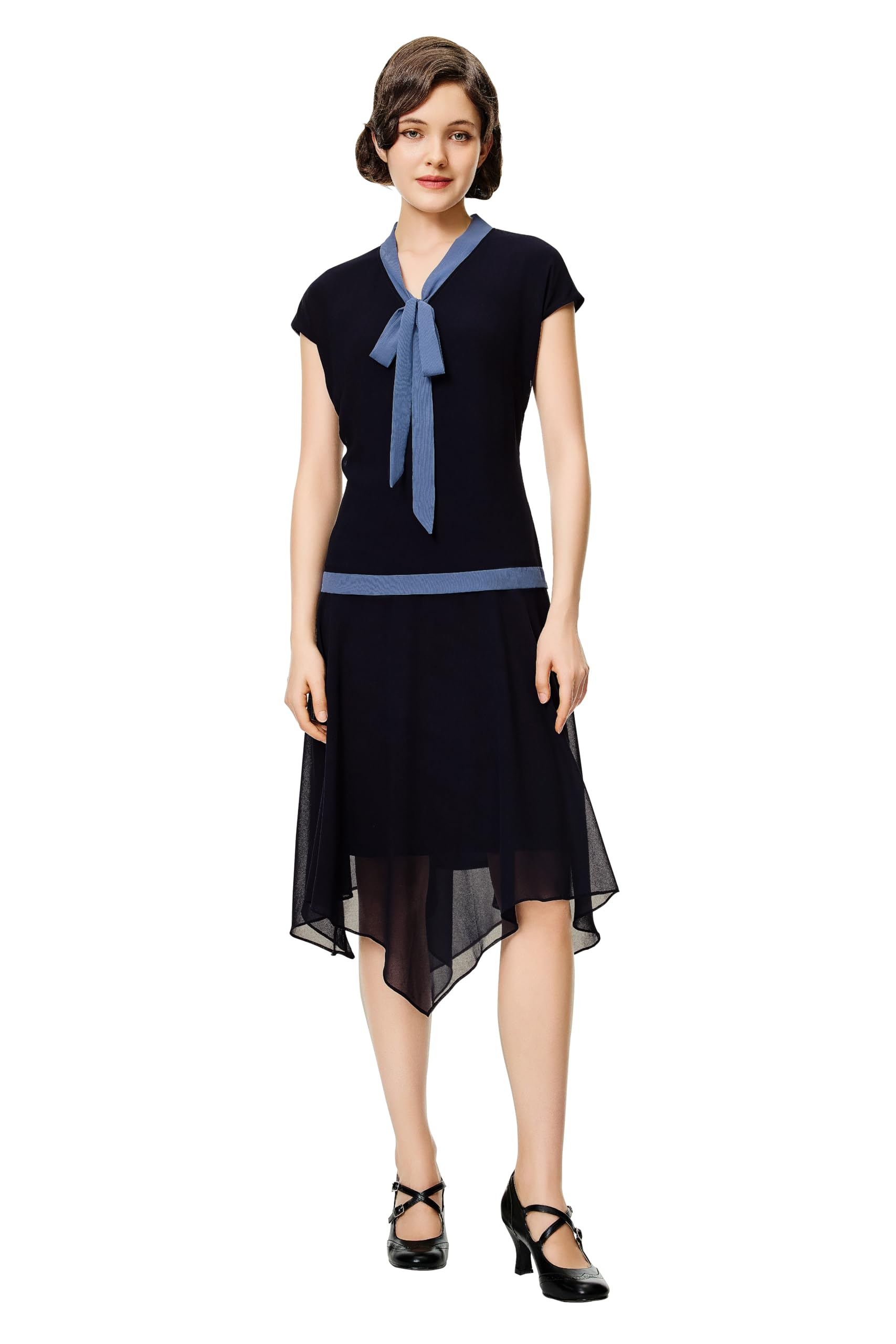 BABEYOND Gatsby Dress for Women 1920s Low Waist Chiffon Flapper Dress Great Gats