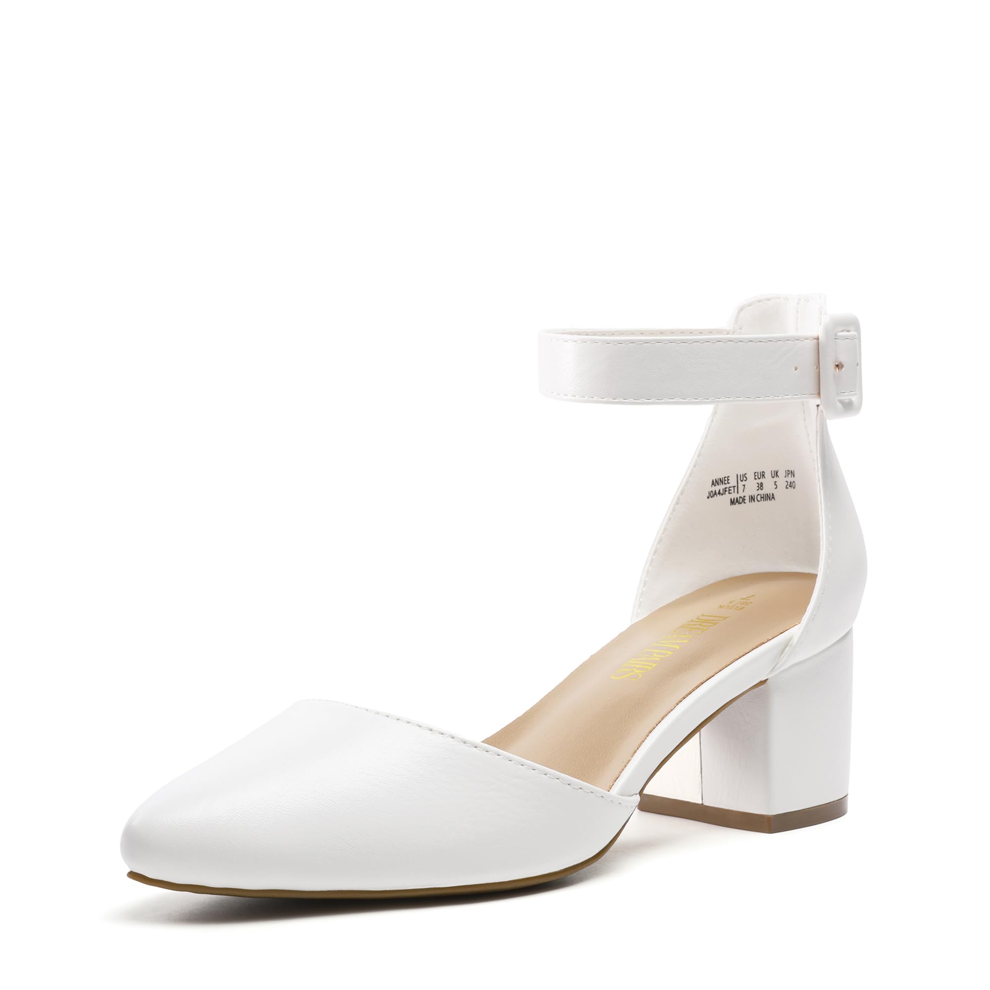 DREAM PAIRS Damen Pumps klobigen Knöchelriemen