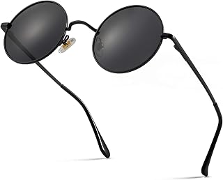 Retro Small Round Polarized Sunglasses for Men Women Circle Hippie Style Sun Glasses