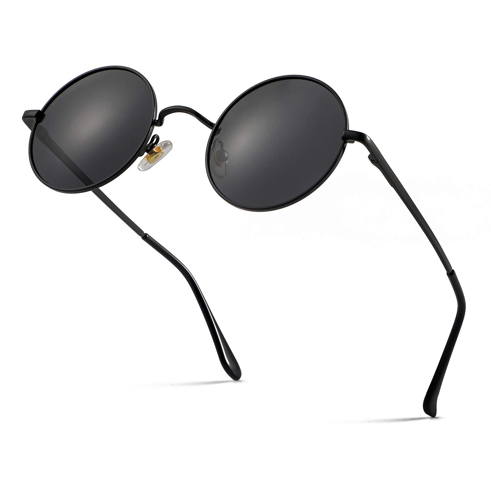 Retro Small Round Polarized Sunglasses for Men Women Circle Hippie Style Sun Gla