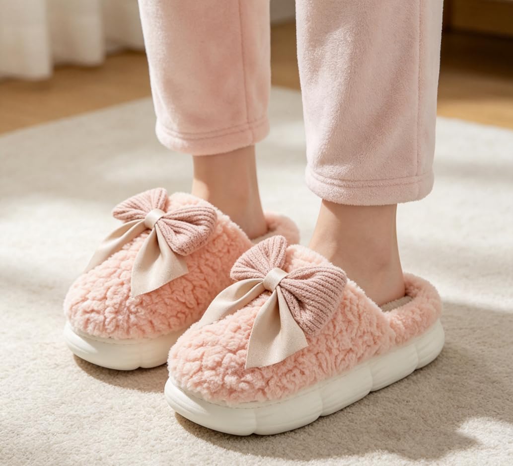 Cute Slippers Women Fluffy Non-Slip Warm Winter Slippers