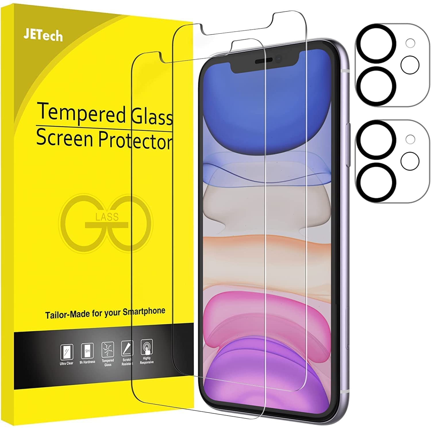 JETech Screen Protector for iPhone 11, 2+2 Units