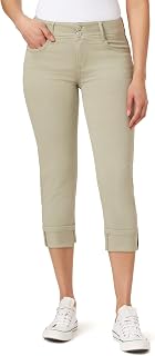 WallFlower Women's Juniors Instastretch Bling Luscious Curvy Mid-Rise Stretch Skinny Crops (Standard and Plus) Jeans