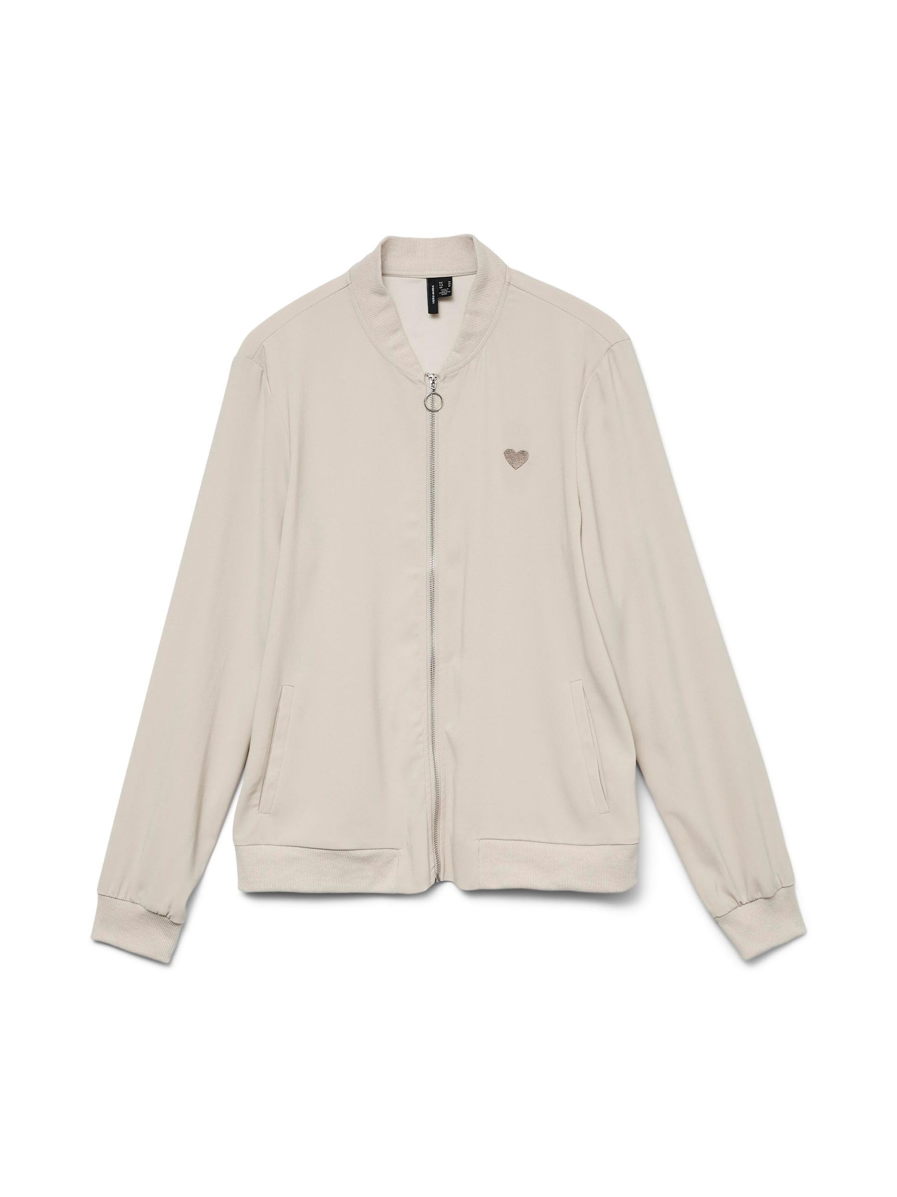 VERO MODA Women's Suit Jacket Fly Away Collar Zip Lightweight Jacket Versatile