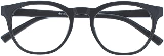 OPULIZE Blu - Cool Round Frame Anti-Blue Light Reading Glasses with Spring Hinges Improves Sleep Games Computer Grey Men Women B5-7 +3.50