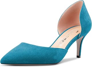 Castamere Women's Needle Medium Pointed Toe Pumps Two-Piece Slip-on Office Classic 6 CM Heels
