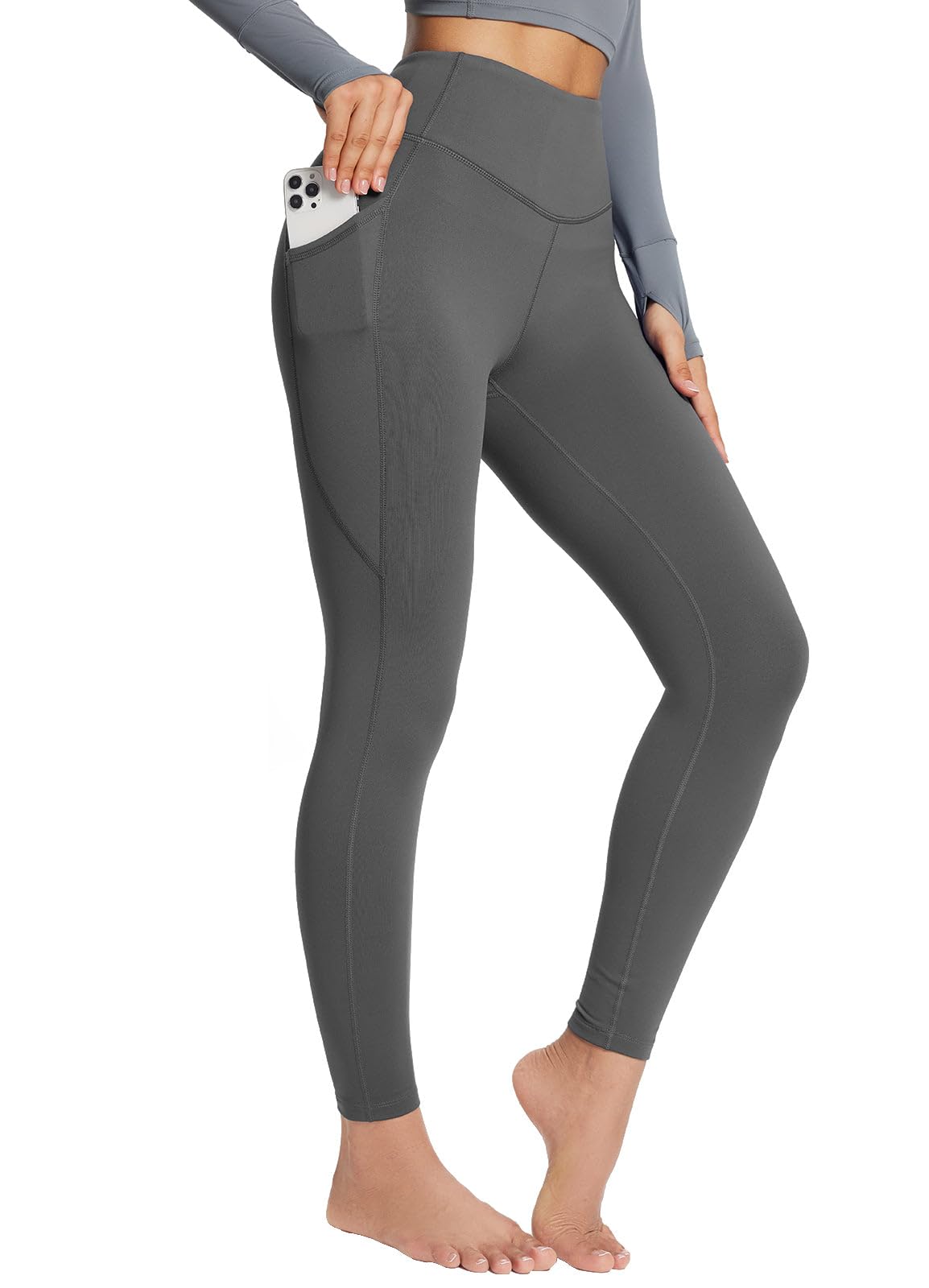 baleaf Women's Fleece Lined Leggings Thermal Pants with Pockets Winter Warm High
