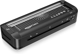 Amazon Basics A4 Laminator Machine with 3-in-1 Trimming, Punching and Corner Rounding, Black