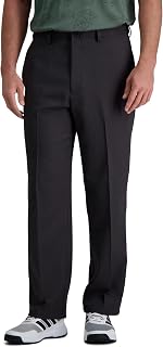 Haggar Cool Right Performance Flex Stria Slim Fit Flat Front Pant – Men's Casual Trousers – HC81083