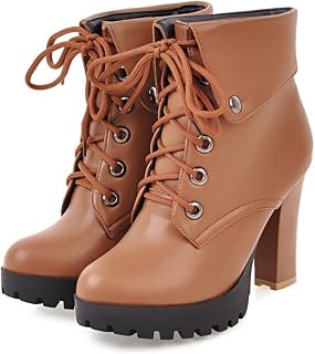 FOREADA Goth Boots Chunky Heel Boot For Women Ankle Combat Booties Black Platform Bootie Buckle Rivets Punk Goth Shoes With Zipper