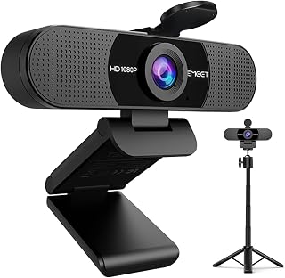 EMEET C960 Webcam with Tripod, 1080P Webcam with Microphone, Height