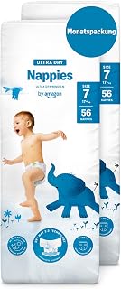By Amazon Ultra Dry Windeln – Größe 7 (17 kg+) – 112 Stück (2 Packungen mit 56 Stück)