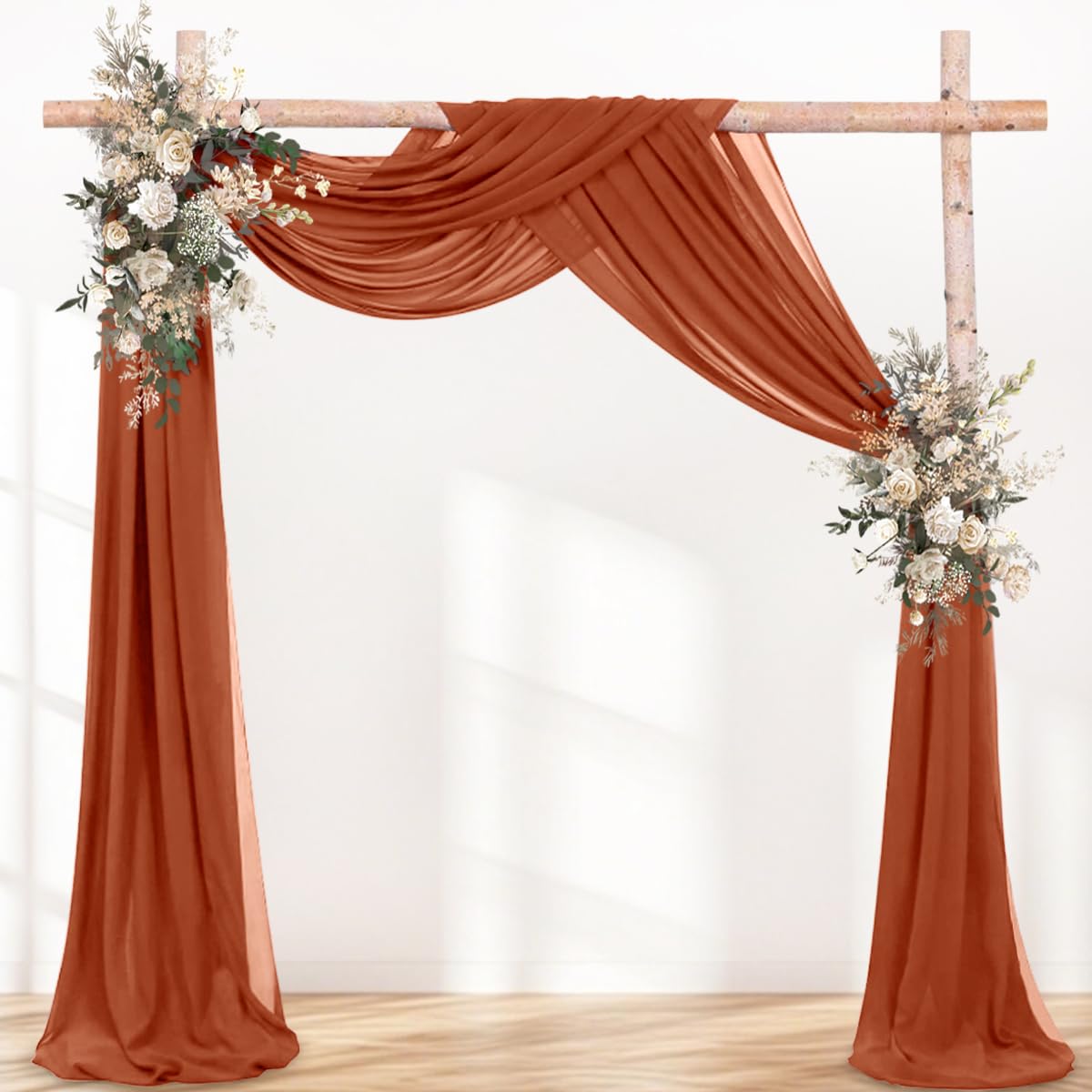 Terracotta Wedding Arch Draping Fabric Sheer Chiffon Fabric for Draping | 29"×20