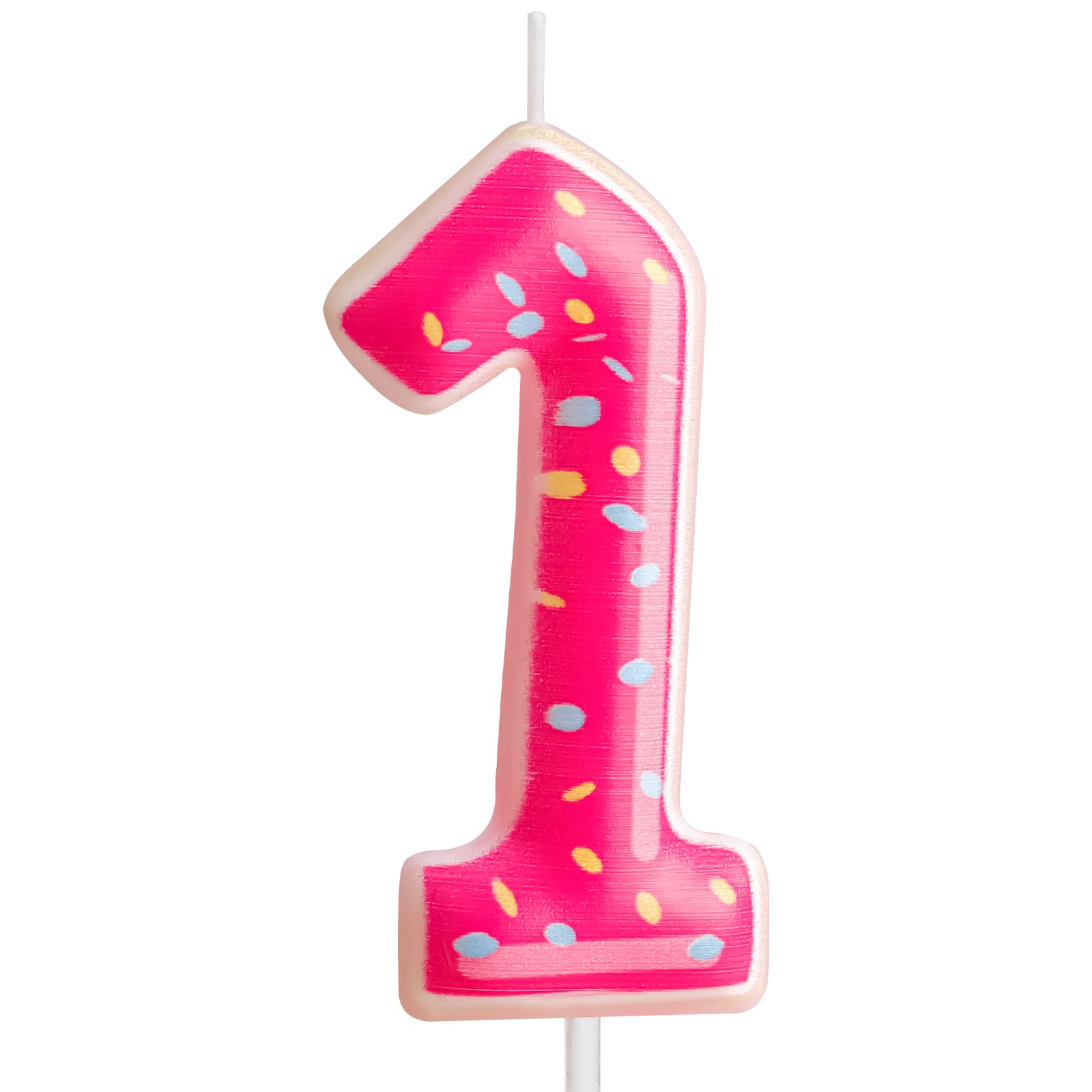 Pink Donut Birthday Candles Number 1 Baby Girl Boy Birthday Cake Decoration Grad