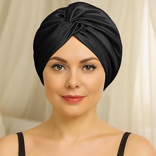 Silk Bonnet for Women Double Layer Adjustable Hair Bonnet for Night Sleep and Curly Hair Care