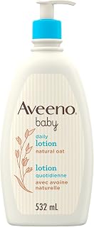 Aveeno Baby Daily Lotion, Natural Colloidal Oatmeal, Fragrance-Free, 532mL | 24-Hour Hydration, Sensitive Skin, Paraben-Free, Phthalate-Free, Pump Dispenser, Pediatrician and Dermatologis Recommended