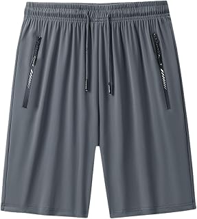 rismart Mens Quick Dry Shorts Workout Running Walking Athletic Sports with Zip Pockets