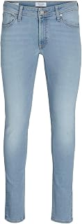 JACK & JONES Mens Jeans Skinny Slim Fit Denim Blue Cotton Trousers Regular Fit for Mens, Zip Fly Fastening Denim Pants