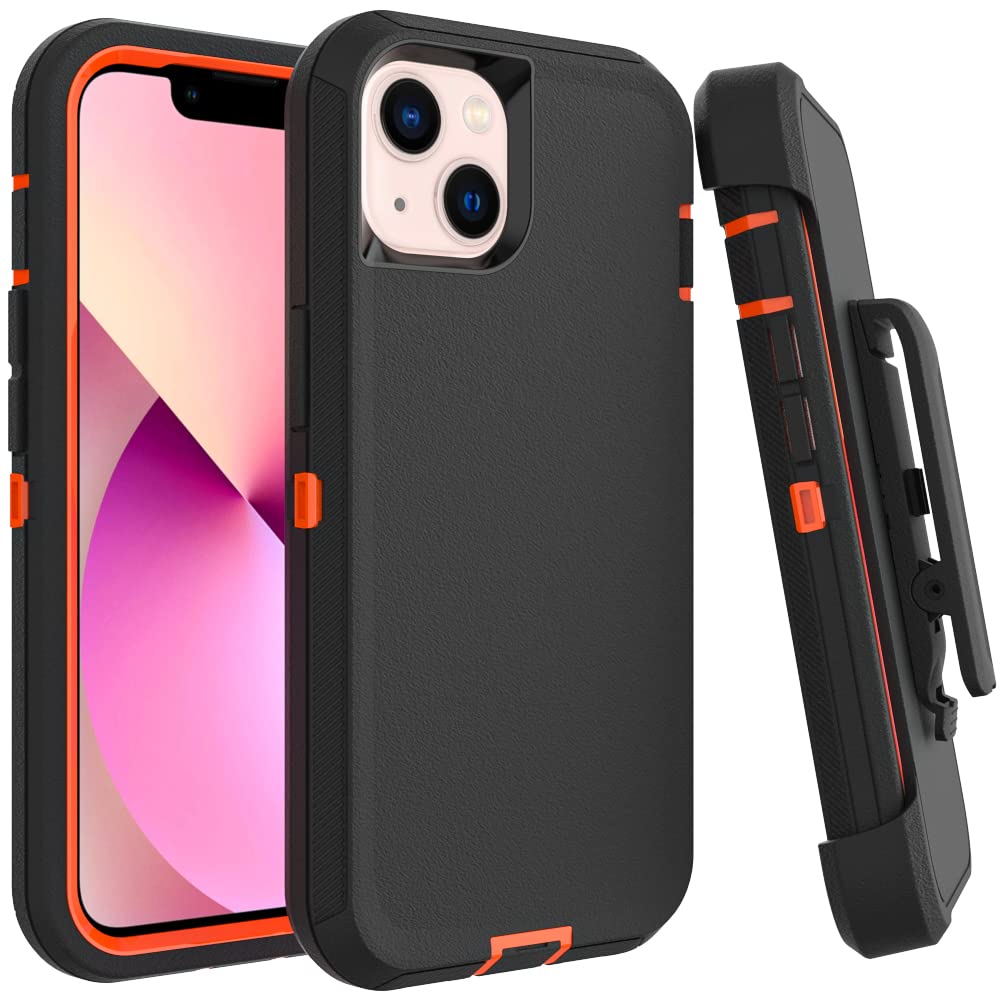 Case for iPhone 13 Mini with Clip, Heavy-Duty Tough Rugged Shockproof Drop Prote