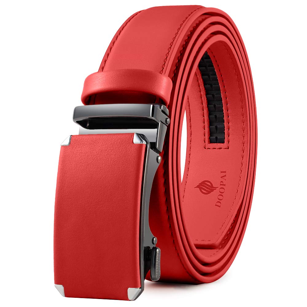 DOOPAI Men's Genuine Leather Automatic Ratchet Belt 35 cm Wide
