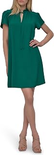 DKNY Front Tie Ruffle Neckline Trapeze Dress for Women