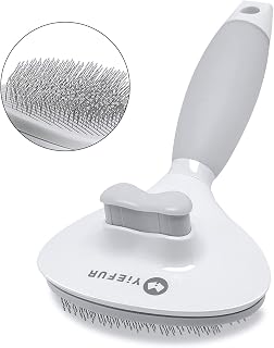 Cat Brush for Shedding, Self Cleaning Brush for Long & Short Hair Cats | Removes Loose Hair,Gentle Massage,For Indoor Cats,Reduces Shedding,Soft Rounded Tips,Ergonomic Silicone Handle,Easy Grooming