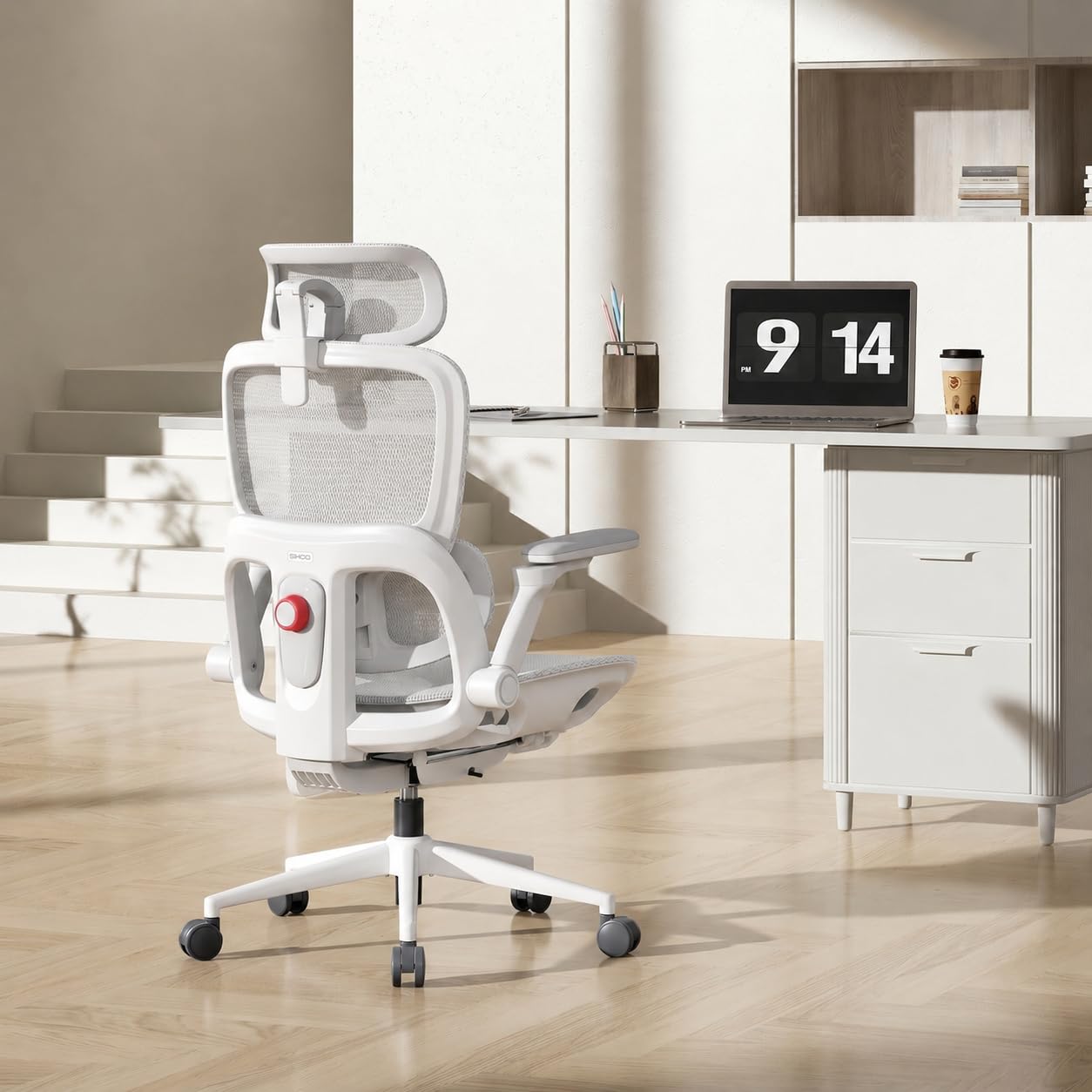 SIHOO B300 Pro Ergonomic Office Chair, Adaptive Lumbar Support, White
