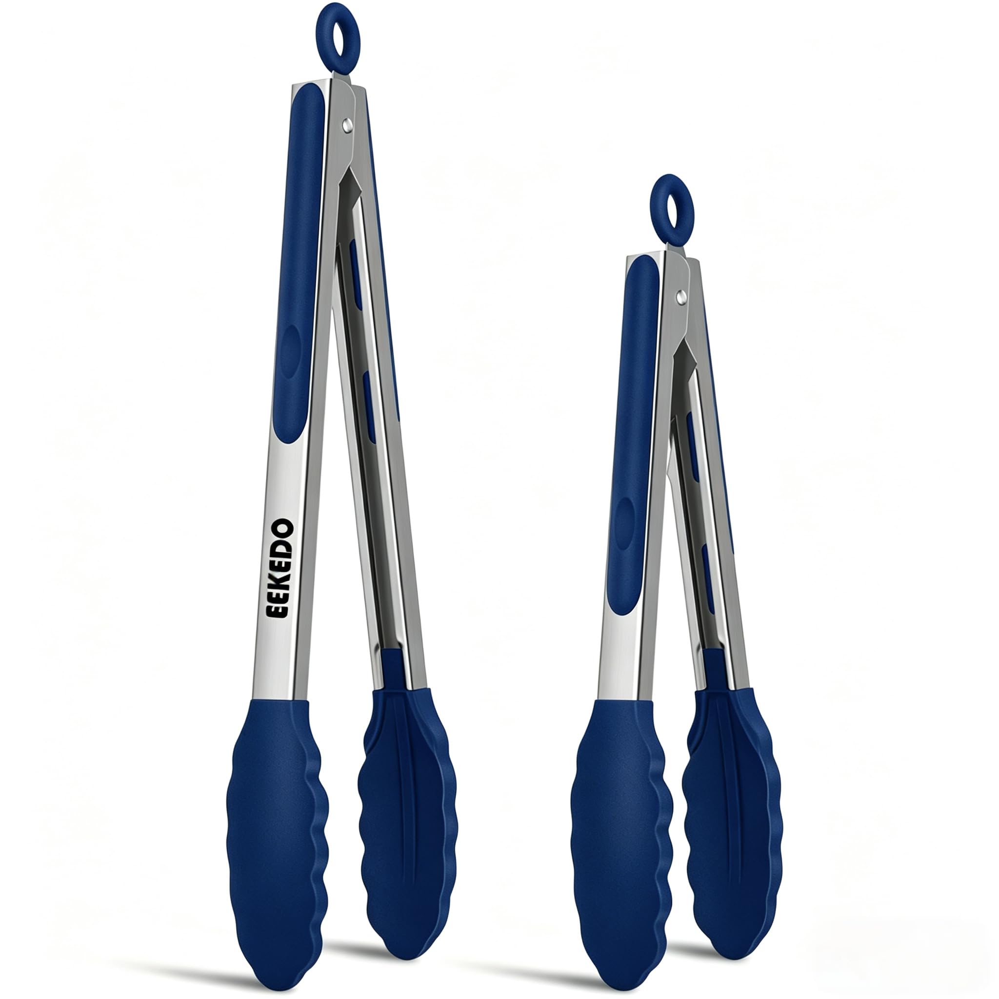 EEKEDO Tongs for Cooking, Stainless Steel Kitchen Tongs with Silicone Tips | 600