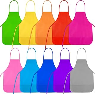 NACHLYNN 10/20/30 Pcs Kids Painting Apron Kid Art Aprons Toddler Paint Apron Smock with 2 Pockets for Cooking Painting Craft