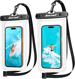 Hiearcool Waterproof Phone Pouch, Waterproof Phone Case, 2-Pack Clear | Durable multilayer IPX8 protection; touchscreen access and fit up to 8.9 inches; cruise essentials 2026 for beach and pool
