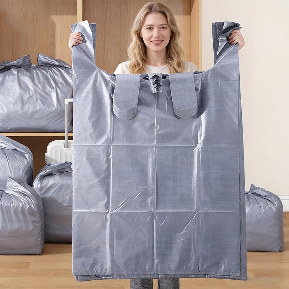 10 Pack Extra Large Heavy Duty Moving Bags, Thick Reinforced Plastic Storage Bag
