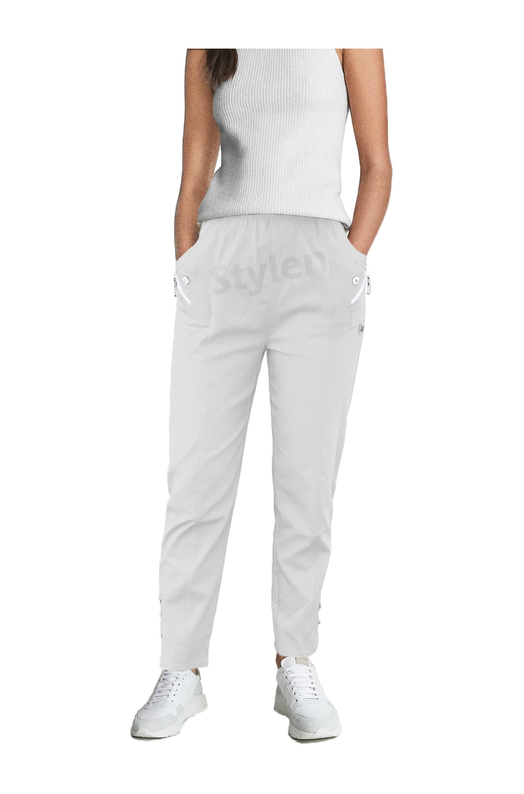 URBAN STITCH Trouser for Women UK Casual Full Length Elasticated High Waist Pant