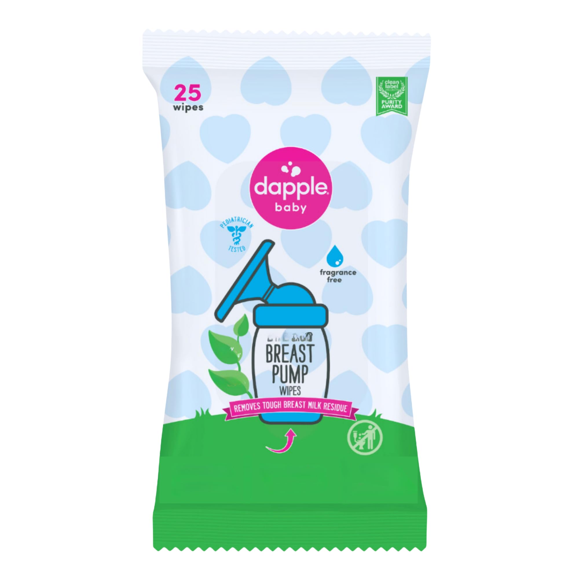 Dapple Baby - Breast Pump Wipes, Wipes Pouch - 25 Count (Pack of 1) | Hypoallerg