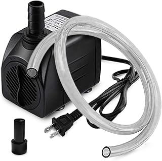 PULACO 160GPH Small Submersible Water Pump with 3.3 ft Tubing | 10Watt Ultra Quiet Fountain Pump (600L/H) for Aquariums, Pond Fountain, Water Feature, Indoor Fountains