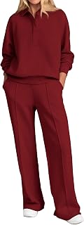 PRETTYGARDEN Women's Pc035 Sweatsuit with Buttons