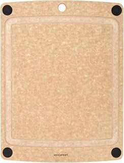 Epicurean All-In-One Cutting Board with Non-Slip Feet and Juice Groove, 14.5" × 11.25", Natural/Black