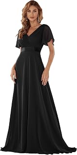 Ever-Pretty Short Sleeves Double V-Neck Evening Dress 09890