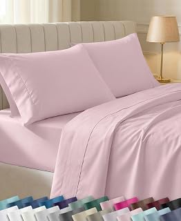 California Design Den Softest 100% Cotton Sheets, Twin XL Sheets Set, 3 Pieces, 400 Thread Count Sateen, Bedding for Kids, Dorm Rooms & Adults, Deep Pocket Sheets, Cooling Sheets (Pink)