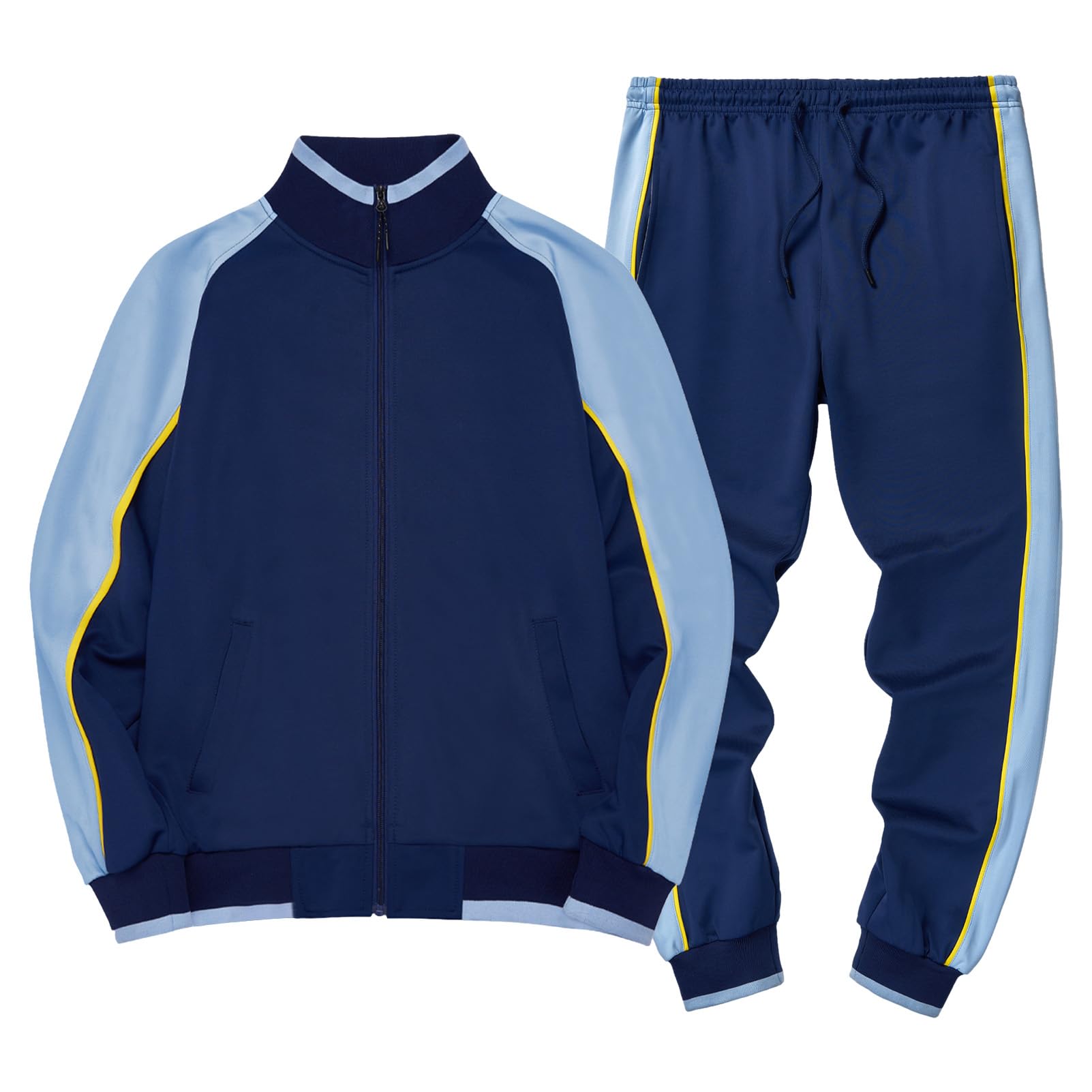 amropi Men's Tracksuits Long Sleeve Sweatshirt with Zip and Jogging Sports Trous